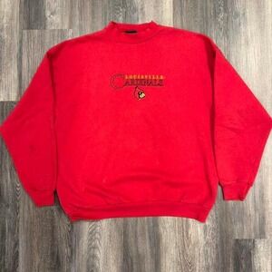 90s Vintage Louisville Cardinals TSI Crewneck Sweatshirt Red Men's XL Football